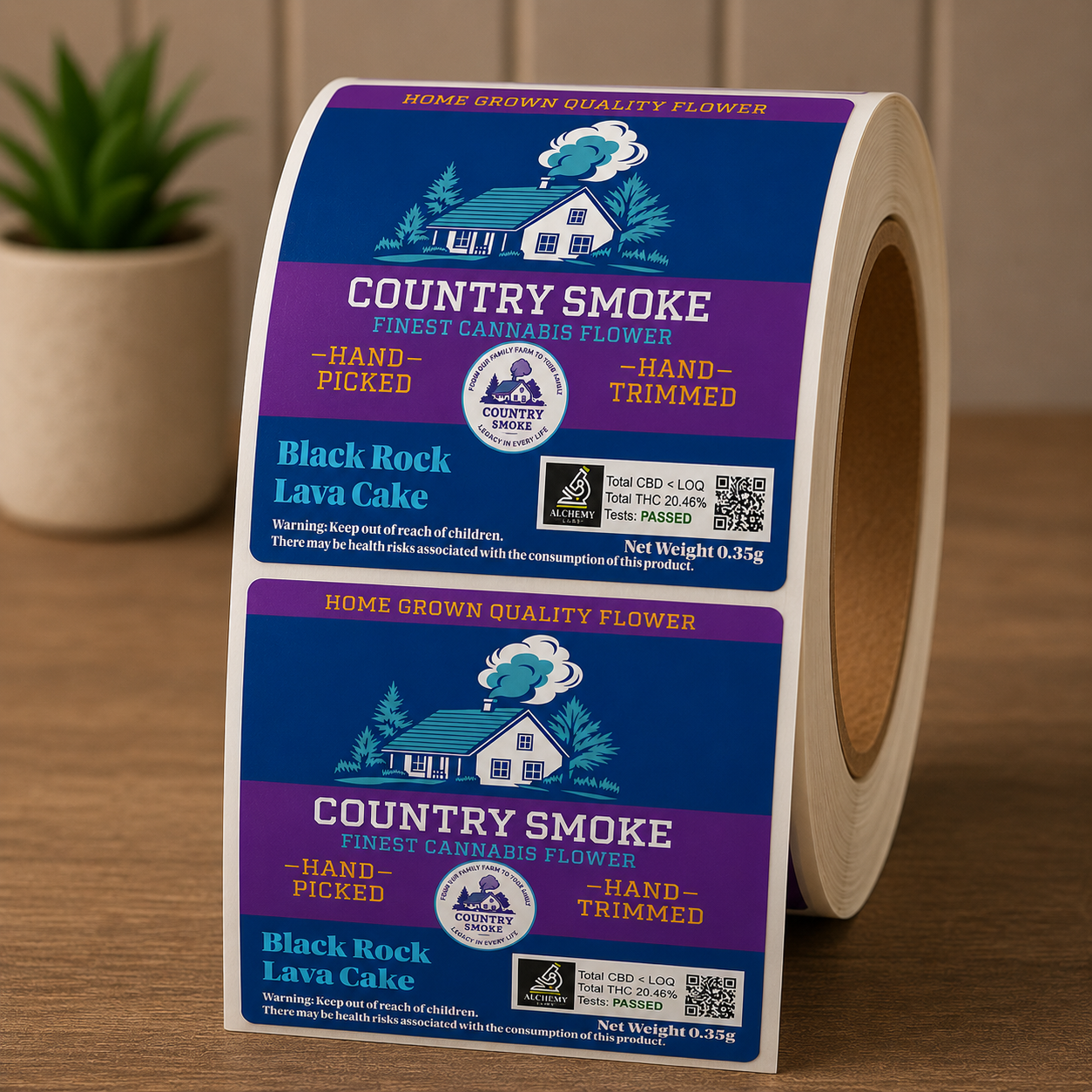 Custom PeelForge labels on premium product packaging