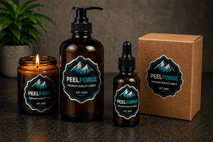 Custom {{ product.title }} for product packaging - waterproof, premium quality labels by PeelForge