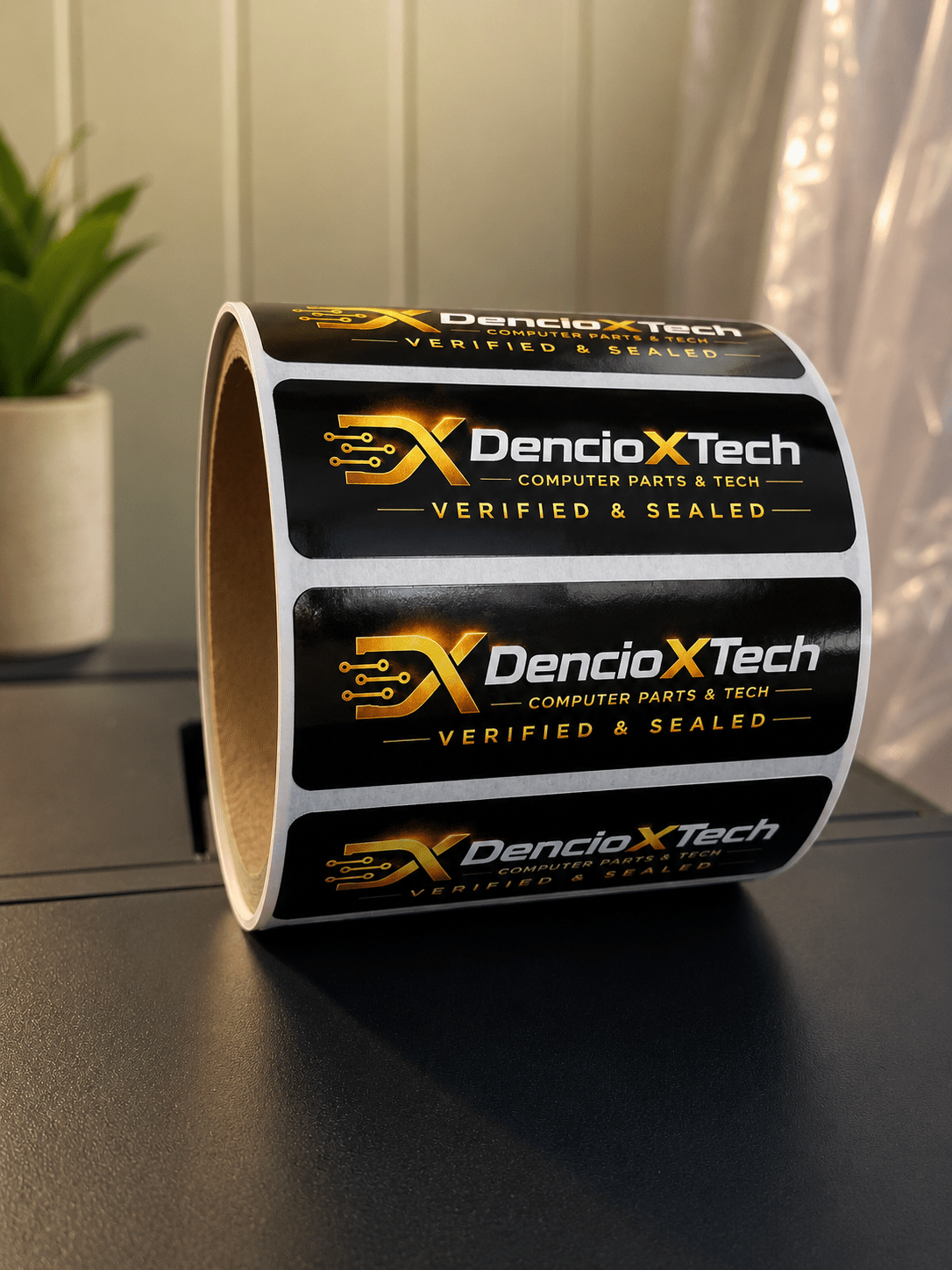 Custom PeelForge labels on premium product packaging