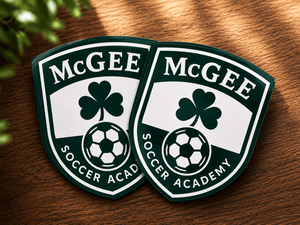 Custom shield logo stickers with waterproof premium printing for branding and promotions