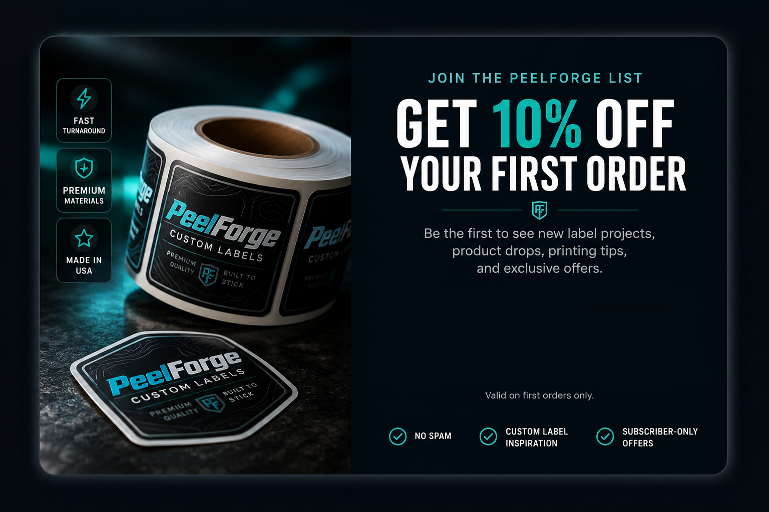 PeelForge newsletter discount