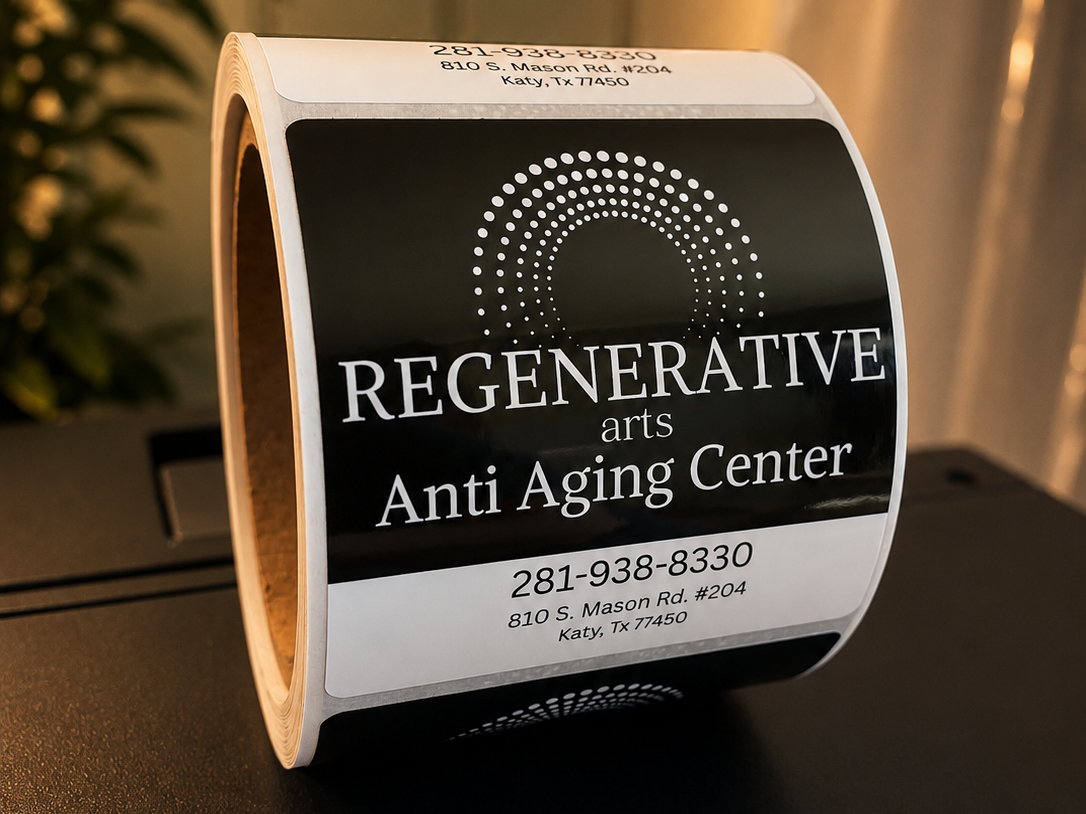 Custom PeelForge labels on premium product packaging