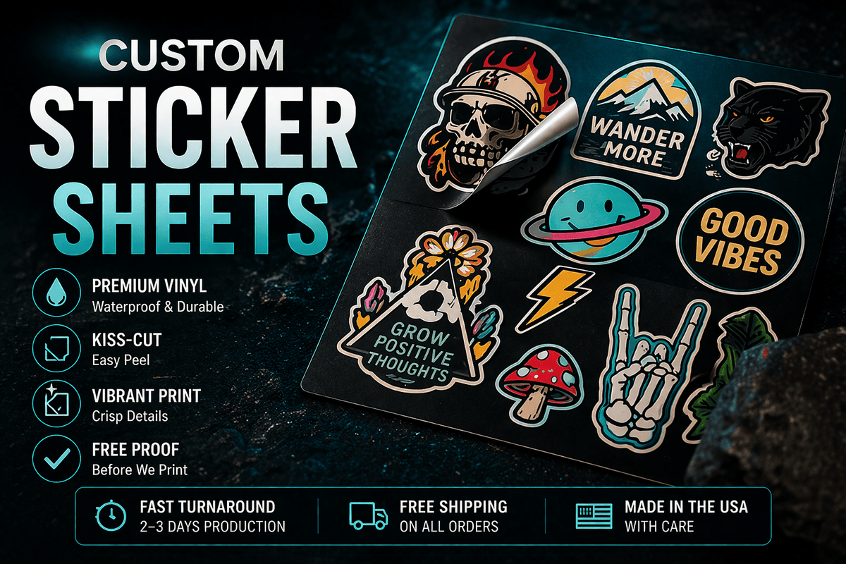 Custom Offsets Sticker Sheet Custom Sticker Sheets | Multiple Designs on One Sheet | PeelForge
