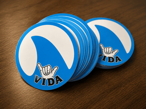 Custom blue roll labels for product packaging with durable waterproof printing